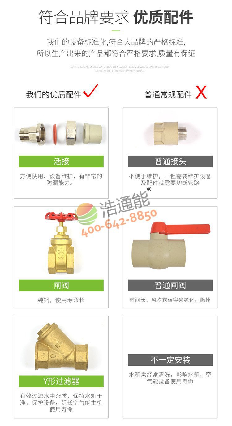 美的商用空氣能熱水器一體機5匹5噸/4噸輔材材質