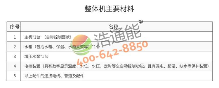 美的商用空氣能熱水器一體機5匹5噸/4噸產品清單